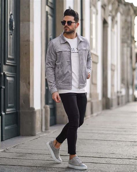 gray shoes mens outfit|grey sneakers outfit men.